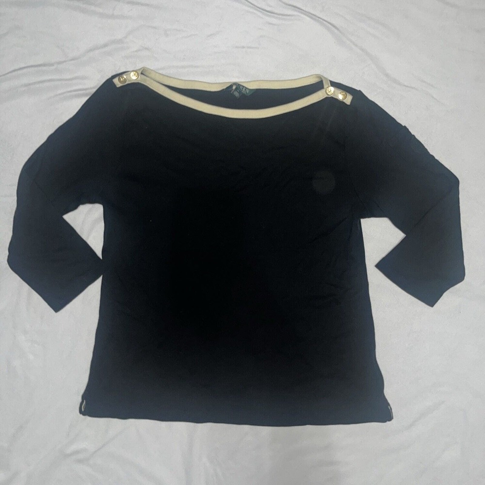 Lauren Ralph Lauren green label boat neck blouse size XL 3/4 Sleeve